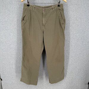 Lucky Brand Womens VTG Military Crop Pant Size 10/30 Green Khaki 90s Casual